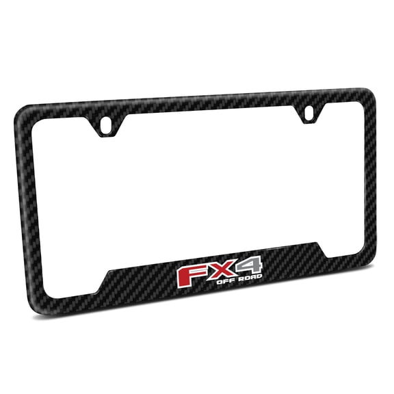 iPick Image for Ford F-150 FX4 Off Road Black Carbon Fiber Texture ABS Plastic 50 States License Plate Frame, Official Licensed