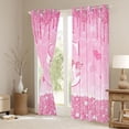 thumbnail image 3 of Castle Fairy Pink Glitter Letter S Black Out Curtains for Girls,Cartoon Bow Curtains Pack of 2 (42x63 Each), 3 of 6
