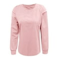 thumbnail image 4 of Gvdentm Sweatshirts for Women Crewneck Puff Sleeve Tunic Tops Lightweight Sweaters Fashion 2023 Pink,L, 4 of 4