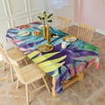 thumbnail image 3 of Colorful Tropical Leaf Pattern Rectangle Tablecloth 60"x120",Waterproof Polyester Rectangle Table Cloth, Wipeable Spillproof Polyester Tablecloth for Dining, Camping, Indoor and Outdoor, 3 of 6