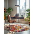 thumbnail image 4 of Unique Loom Estrella Collection Area Rug - Mila (6' 1" Round Multi/Beige), 4 of 12