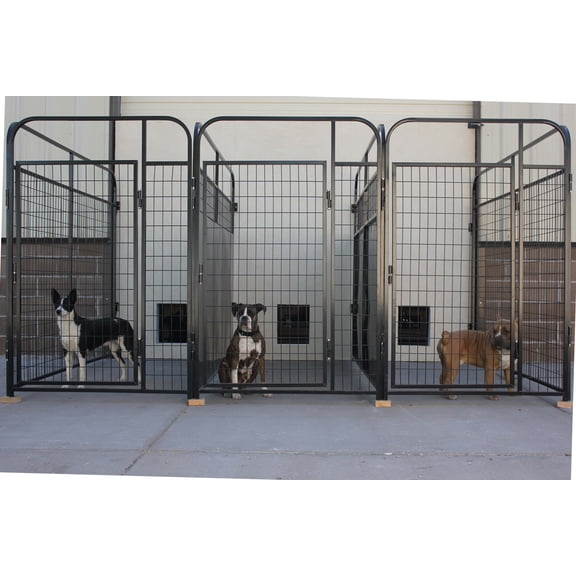 X3 K9 Kennel Store Multiple 4' X 4' Inside 4' X 6' Outside Dog Kennel-Run Stalls