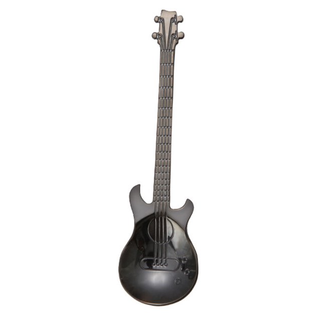SHISUYAN 1 Pc Guitar Coffee Spoon Stainless Steel Coffee Mixing Spoon Cold Drink Tea Tools Kitchen Accessories (Black)
