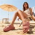 thumbnail image 3 of Cushionaire Fame Pillow Recovery Sandals for Women, Adjustable Double Buckle Waterproof EVA Cloud Slides for Women, 3 of 22