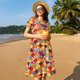 thumbnail image 4 of Balery Japanese Style Fish Scales Vestidos sueltos de manga corta para mujer, vestidos de verano 2025, vestidos casuales de corte A con vuelo., 4 of 6