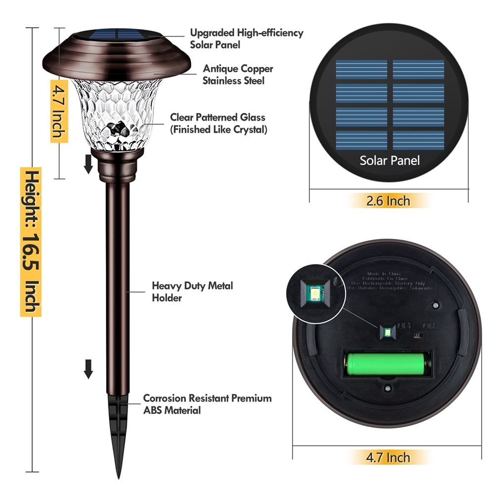 8PK Solar Lawn Lights Outdoor Decorative Solar Garden Yard Lights Waterproof Auto-on/off Solar Landscape Lights for Lawn Patio Yard Garden Walkway