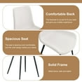 thumbnail image 4 of Hi loPres Dining Table Set for 6, 42" 2-Tier Modern Round Table with Storage Shelf and Brown Wood Grain, 6 White PU Leather Chairs for Dining Room, 4 of 10