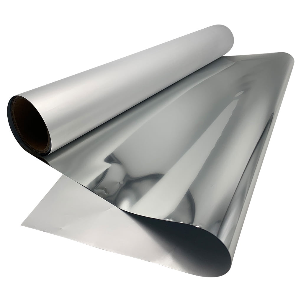 H-E 24in x 164ft DTF Silver Foil Transfer Film Roll, Cold Peel