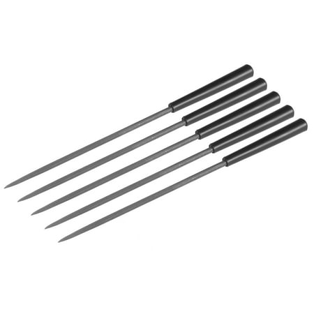 

5Pcs Second Cut Steel Round Needle File with Plastic Handle 3mm x 140mm