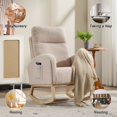thumbnail image 4 of Modern Teddy Fabric Rocking Chair, Upholstered Nursery Glider, 4 of 9