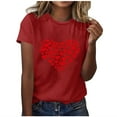 thumbnail image 2 of Neewe Womens Lover Heart Graphic V Neck Shirt Valentines Funny Couple Matching Casual Short Sleeve Tee Tops, 2 of 5