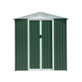 thumbnail image 6 of Outdoor Storage Shed 6FTx4FT Apex Roof Green Outdoor Tool Storage House Garden Shed With Aluminum Alloy Frame And Sliding Door,Garden Storage Shed, 6 of 7