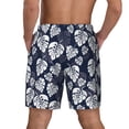 thumbnail image 4 of Uemuo White Leaves Pattern Mens Swim Trunks Quick Dry Board Shorts with Mesh Lining, Stretch Beach Shorts Quick Dry No-Chafing Board Shorts-Large, 4 of 9
