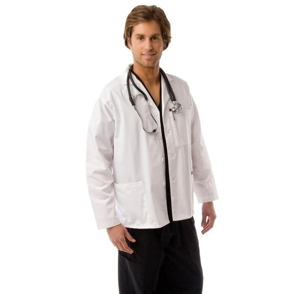 Men's Multi-Pocket Short Lab Coat Medical Uniform