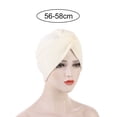 thumbnail image 5 of Skymirror Turban Hat Solid Color Bohemian Elastic Comfortable Acrylic Fiber Women Knitted Indian Head Wrap for Outdoor, 5 of 8