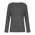 thumbnail image 4 of MELDVDIB Womens Sweater Knit Fall Winter Solid Color Long Sleeve Loose Pullover Tops Trendy Casual Stretch Comfy Crewneck Lounge Outfit Dark Gray XL, 4 of 8