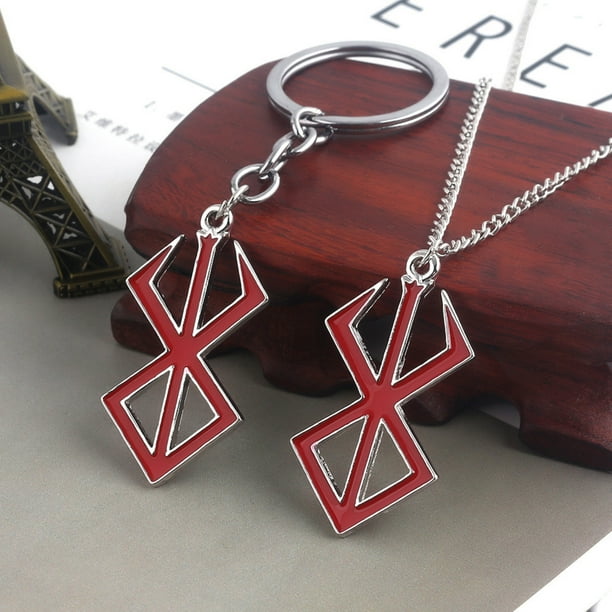 Trayknick Women Simple Anime Cosplay Red Sword Shape Charm Pendant Keychain Necklace Gift