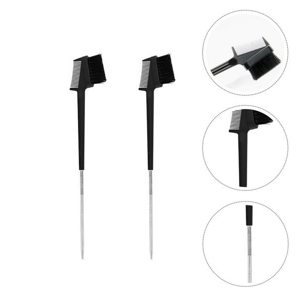 unbranded 2Ud Cepillo Práctico Para Y Pestañas Doble Punta Negro Material Premium