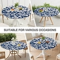thumbnail image 7 of Dark Blue Daisy Flower Pattern Round Fitted Tablecloth with Elastic Edge,Dining Table Cover Waterproof,Outdoor Round Tablecloth for Camping,Dining,Indoor and Outdoor, 7 of 7