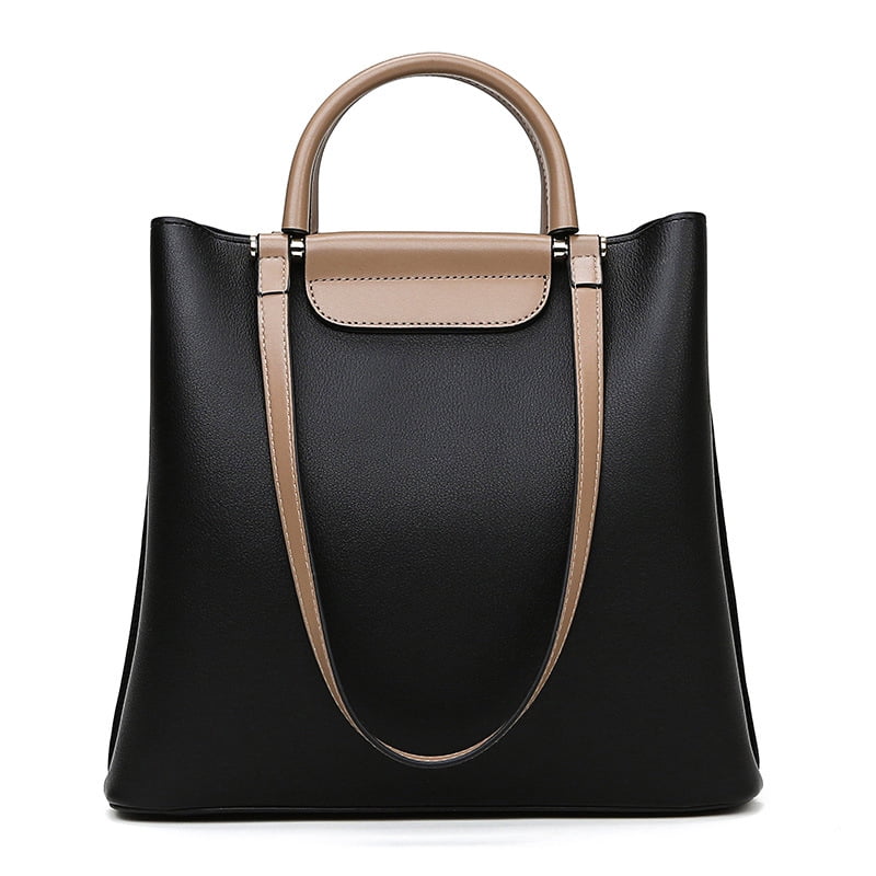 Leather tote bag with pockets deals