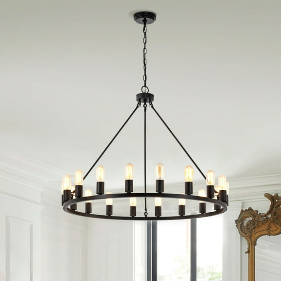 The Lighting Store Eva 18-light Antique Black Metal Round Chandelier