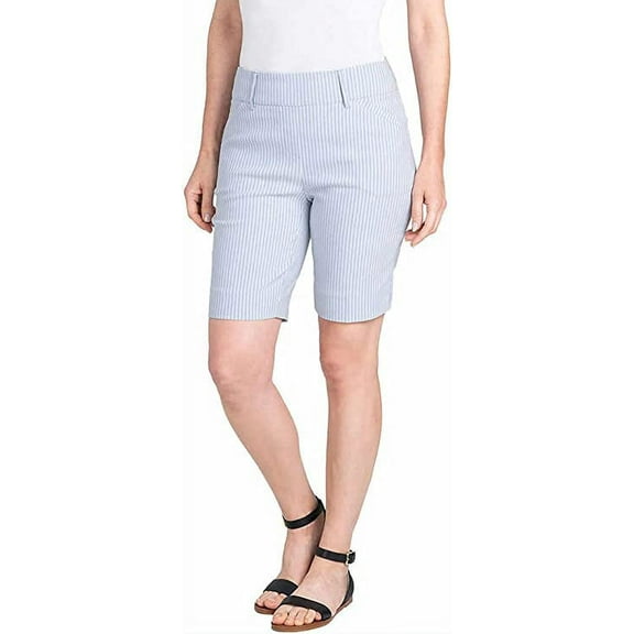 Hilary Radley Ladies' Stretch Bermuda Shorts Size: XS, Color: Light Blue Combo