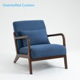 thumbnail image 4 of Aukfa Modern Accent Chair w/ Lumbar Pillow for Living Room, Mid Century, Wood Frame, Velvet, Blue, 4 of 12