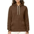 thumbnail image 2 of cocolona Womens Fleece Hoodies Winter Warm Long Sleeve Hooded Sweatshirts Fashion Casual Solid Color Pullover Tops, 2 of 7