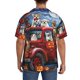 thumbnail image 3 of Balery Halloween Pets Pumpkins Camisa Casual de Manga Corta con Botones para Hombre, Texturizada, Estilo Cubano, para Playa, Verano-4X-Large, 3 of 5