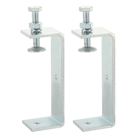 Uxcell2 Pcs 304 Stainless Steel C Clamps 65mm Square Mini Tiger Clamp Adjustable Heavy Duty Metal U Clip with Press Screw for Woodworking Welding Mounting, Silver