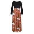 thumbnail image 4 of IROINNID Christmas Party Dresses for Women Long Sleeve Funny Christmas Print A-Line Flare Dress,Khaki, 4 of 6