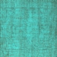 thumbnail image 1 of Ahgly Company Indoor Square Oriental Turquoise Blue Industrial Area Rugs, 6' Square, 1 of 4