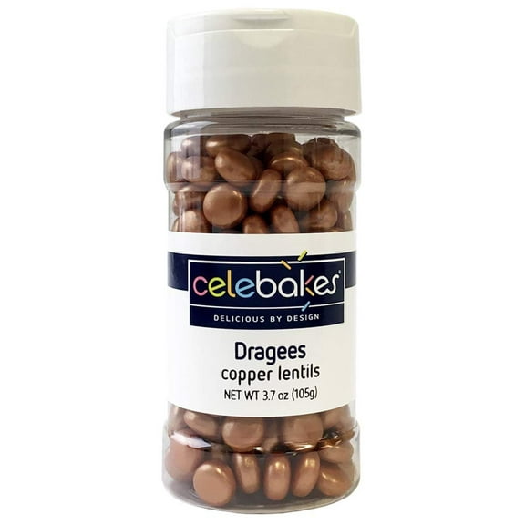 Celebakes by CK Products Dragee Lentil shape, Copper, 3.7oz
