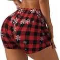 thumbnail image 1 of Balery Red Buffalo Plaid Pantalones cortos de entrenamiento estampados para mujer, sin costuras, ajustados, para gimnasio, yoga, correr, deportes, ejercicio activo, fitness.-XX-Large, 1 of 8