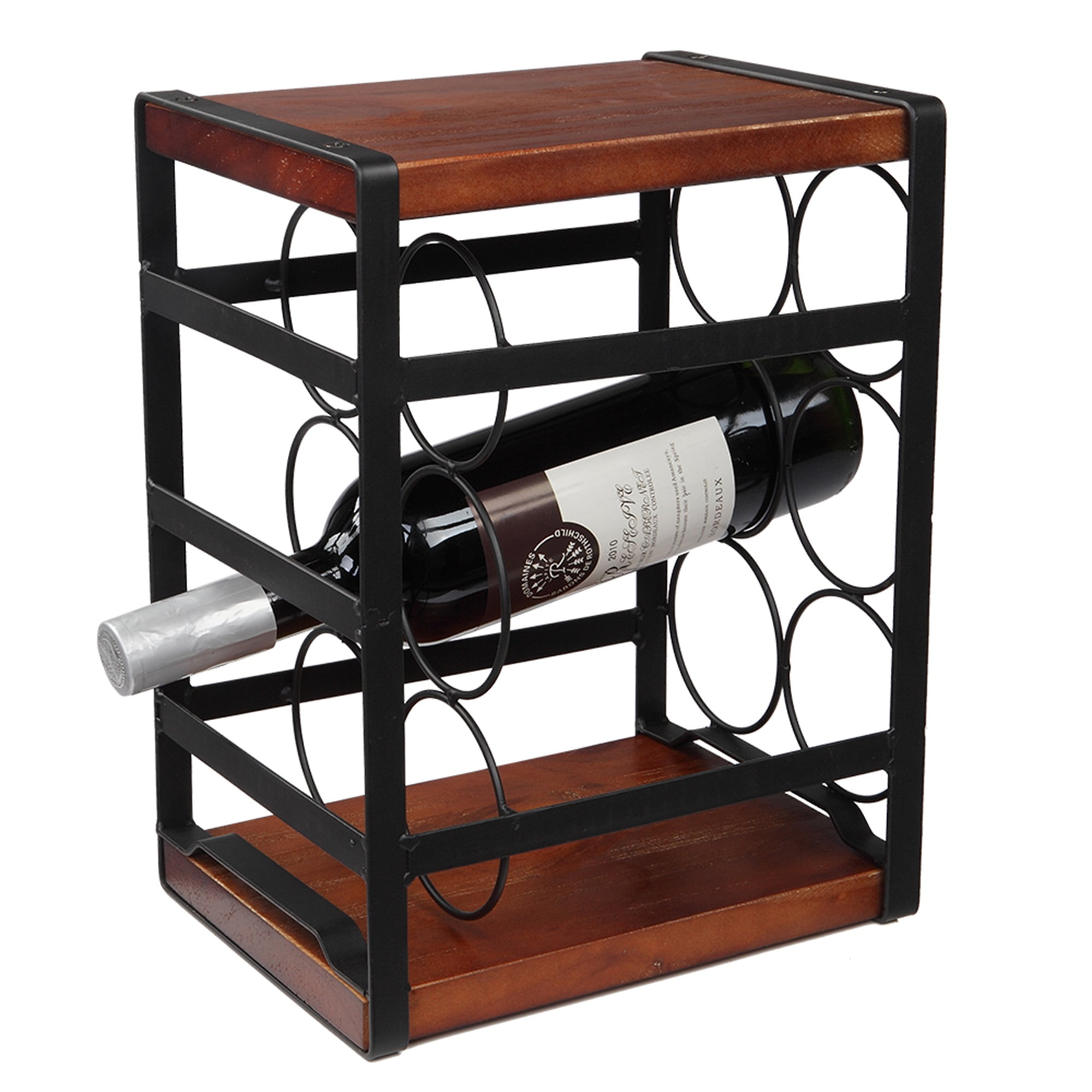 Luxury Retro Wine Rack Metal Bottle Basket Stand Holder Table Decor Homeware 