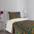thumbnail image 5 of Ambesonne Geometric Quilted Bedspread Set 2 Pcs, Rainbow Colors Design, Twin Size, Multicolor, 5 of 6