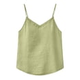 thumbnail image 4 of Womens Linen Tank Top Spaghetti Strap V Neck Camisole Top Solid Color Tank for Casual Wear Size L, 4 of 4