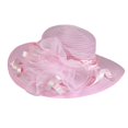 thumbnail image 4 of Daolelai Spring and Summer Mesh Sun Hat Organza Flower Temperament Wedding Hat Sun Protection Round Top Large Brim Hat Fashion Hat for Women, 4 of 4