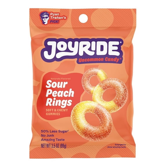 Joyride Uncommon Candy Sour Peach Rings 3.5 oz