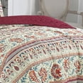 thumbnail image 3 of Queen Size Quilt Set 3-Piece Floral Purple Bedspread Set, 3 of 4