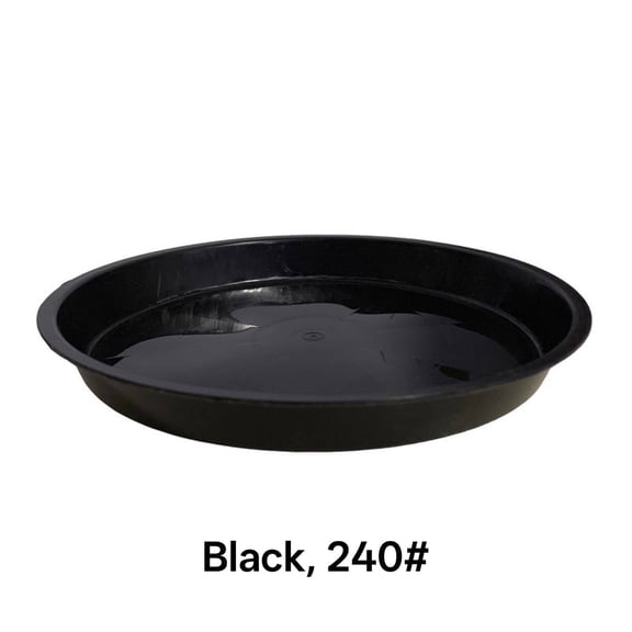 ACDANC Round Plant Saucers for Indoors, Black Plastic Flower Pot Tray for Water Collection, Durable Indoor Gardening Accessories for Succulents and Houseplants, 24 x 20.7 x 2.5 cm