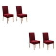 thumbnail image 1 of Youkk 2pcs/set Dirt-proof Velvet Chair Covers - Exquisite Craft Elastic Belt Machine Washable Dining Room Wine Red 2 pcs 2Set, 1 of 6