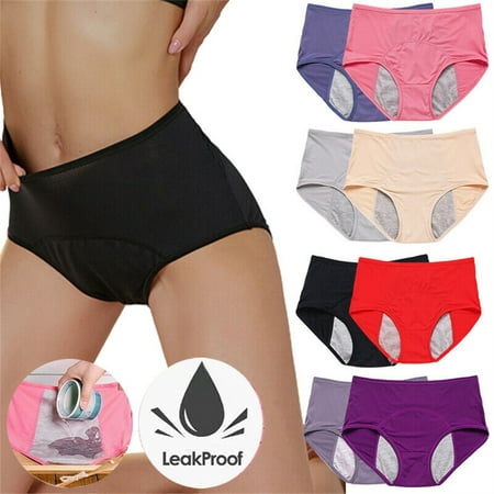 VOOPET 5 Pack Women s Hipster Period Panties Postpartum Teens Menstrual Underwear Leak Proof Mid Waist Briefs Plus Size