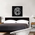 thumbnail image 2 of ARTCANVAS Modern Black White Alphabet Number 6 Six Numeral Canvas Art Print - Size: 26" x 26" (0.75" Deep), 2 of 9