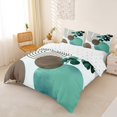 thumbnail image 3 of jejeloiu Calm Abstract Duvet Cover King For Men Women,Serene Print King Bedding,Teal Brown,Reversible,3pcs,1 Duvet Cover and 2 Pillowcases, 3 of 6