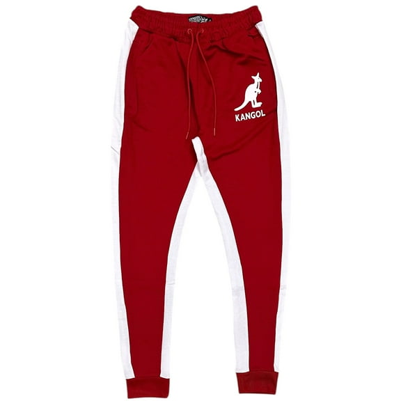 Kangol Men's Logo French Terry Track Pants Jogger Sweatpants (Small, Equestrian Red)