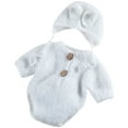 thumbnail image 1 of Coofit Rabbit Baby Outfit Knitted Simple Newborn Bunny Costume with Newborn Rabbit Hat, 1 of 10