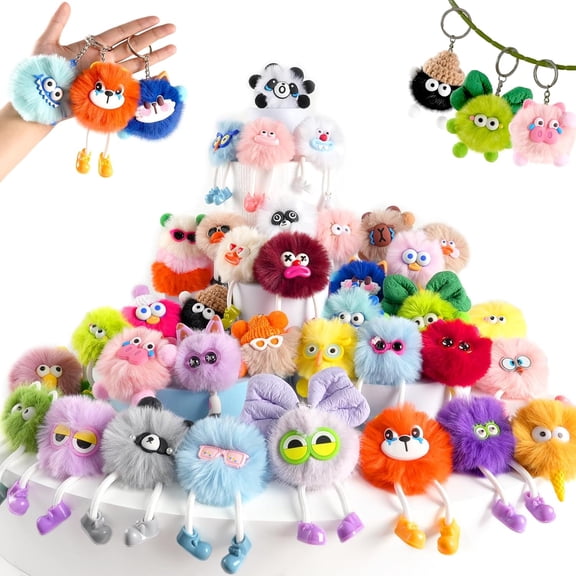 Cute Plush Toy Keychains for Boys Girls Birthday Christmas Gifts Goodie Bags Classroom Prizes Party Favors Supplies