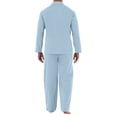 thumbnail image 4 of HAJWOH Mens Pajama Set, Soft Long Sleeve Pajamas Lightweight Button Up Sleepwear Lounge Pjs Set, 4 of 5