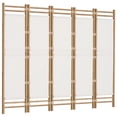 thumbnail image 6 of vidaXL Room Divider Foldable 6 Panel Room Divider Screen Bamboo and Canvas, 6 of 63